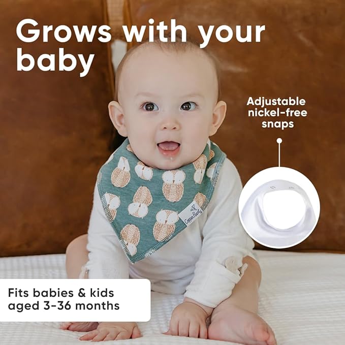 Copper Pearl 4 Pack Soft Cotton Baby Bibs for Drooling and Teething, Absorbent Drool Bibs for Baby Girl and Boy, Adjustable to Fit Newborns to Toddlers, Tons of Styles (Ivy)