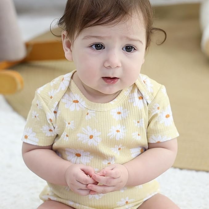 Baby Bodysuit Boy Girl Clothes Soft Newborn Infant Outfit Short Sleeve Romper