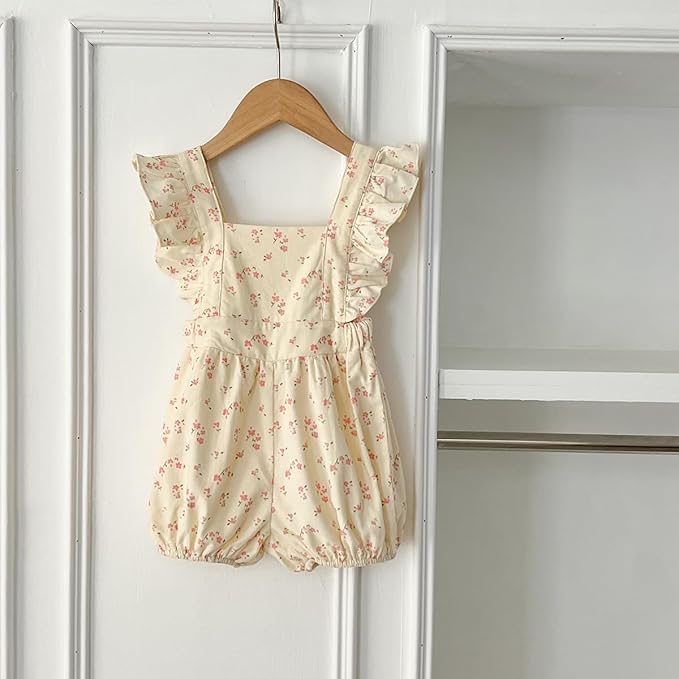 Toddler Baby Girl Summer Floral Sleeveless Romper - Ideal for 3M - 24M