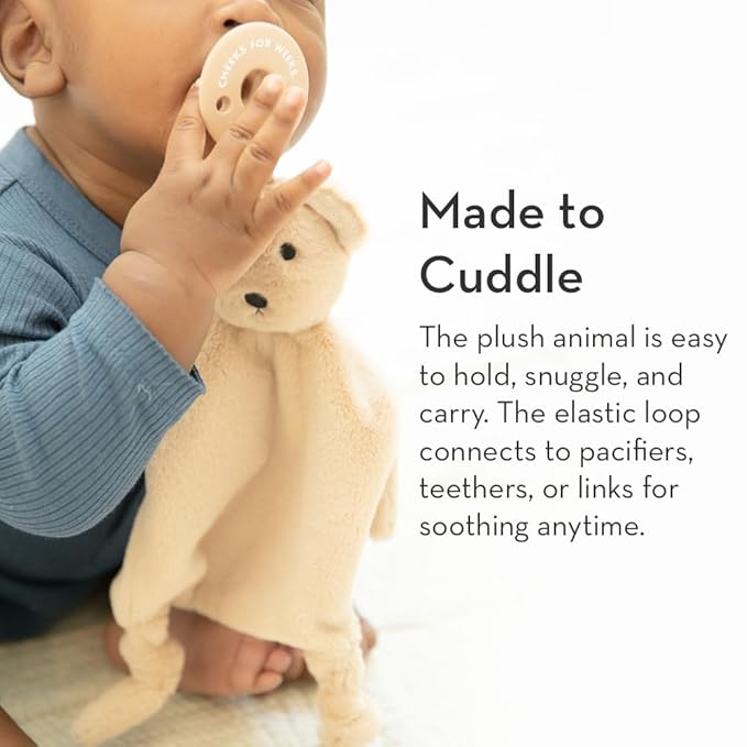 Pacifier Holder with Detachable Pacifier by Bella Tunno, Soft Animal Lovey Snuggle Toy Attaches to Teethers, Baby Gift for Newborn Boys and Girls, Babies 0+ Months, Unicorn