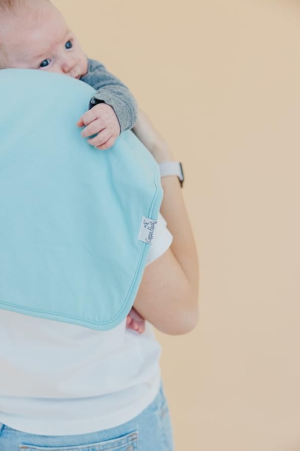 Copper Pearl Premium Baby Burp Cloths - 3-Pack Large Cotton Burp Cloths, Extra Soft Spit Up Rags with 3 Absorbent Layers, Perfect for Baby Boy and Baby Girl Gifts (21" x 10" Size, Bennie Set)