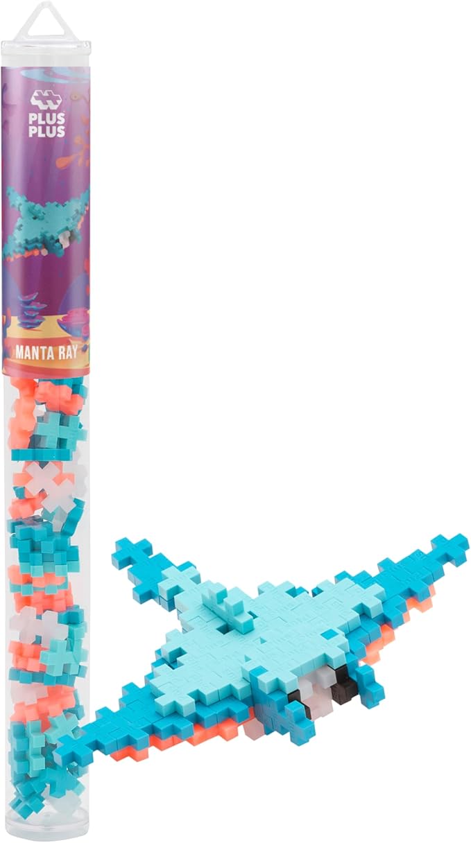 PLUS PLUS Building Block Playset Kit, Themed Figures 3D Puzzle, Fun Stem Toys for Kids, 350 Mini Interlocking Pieces - 5 Tube Bundle, Ocean