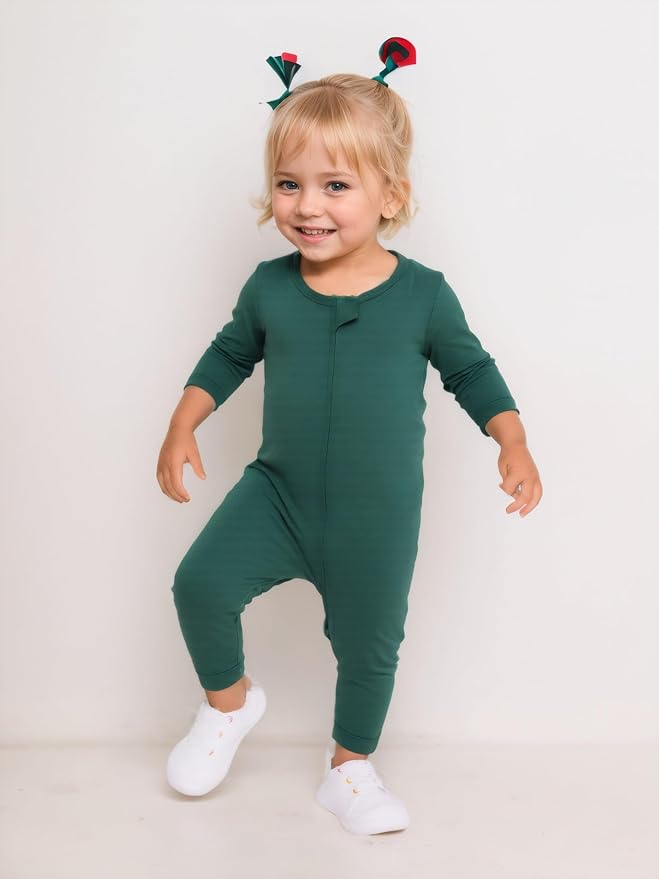 Aablexema Baby Footless Pajamas Rayon 3pcs Unisex Infant Zipper Romper with Mitten Cuffs Sleep Play PJs