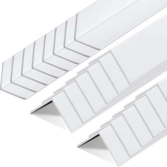 Sasylvia 20 Pcs Wall Corner Protector Guards, Vinyl 3/4 x 48 Inches Corner Trim Molding, Avoid Scratching Scuffs, Ease Install and Cleaning for Door Countertop Furniture Cabinet Protection, White