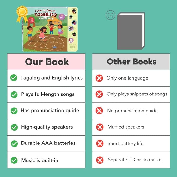 I Love to Sing in Tagalog: Children's Songs, Press and Play Interactive Song Book, Tagalog Books for Toddlers, Tagalog Baby Books, Tagalog for Children,