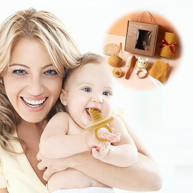 EERKEOD Baby Gift Set for Newborn New Baby Gift Set - Newborn Baby Essentials Baby Bath Set with Baby Blanket Baby Rattle - New Born Baby Girls Gift & Baby Boy Gifts for Baby Shower