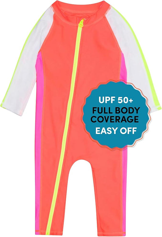 SwimZip Boys' Long-Sleeve UPF 50+ Swimsuit for Baby, Toddler, & Little Boys