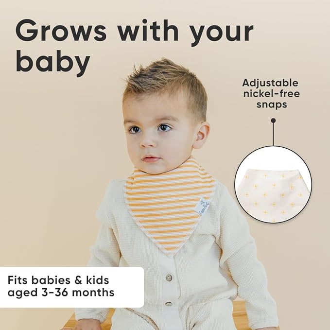 Copper Pearl 4 Pack Soft Cotton Baby Bibs for Drooling and Teething, Absorbent Drool Bibs for Baby Girl and Boy, Adjustable to Fit Newborns to Toddlers, Tons of Styles (Santa Fe)