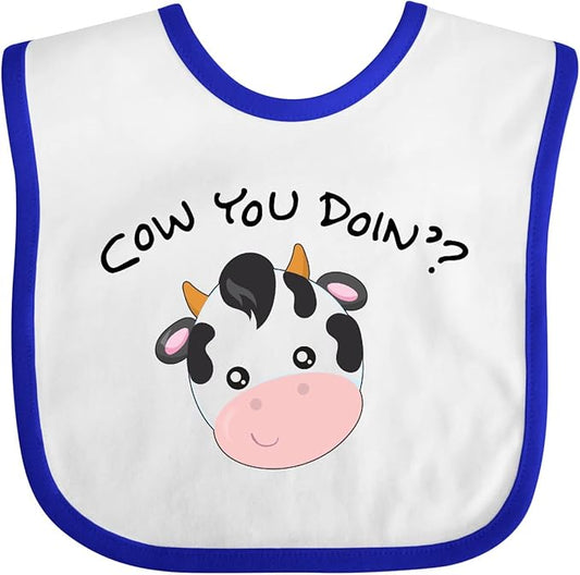 inktastic Cow You Doin' Cute Cow Baby Bib