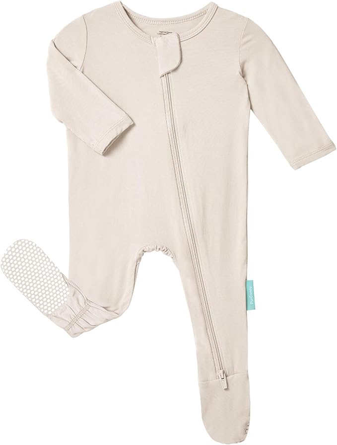 PurComfy Baby Zipper Footie Pajamas, Supersoft Bamboo Rayon Baby Footed Pjs Boy Girl 0-3-6-9-18-24 Month Coverall Sleepers