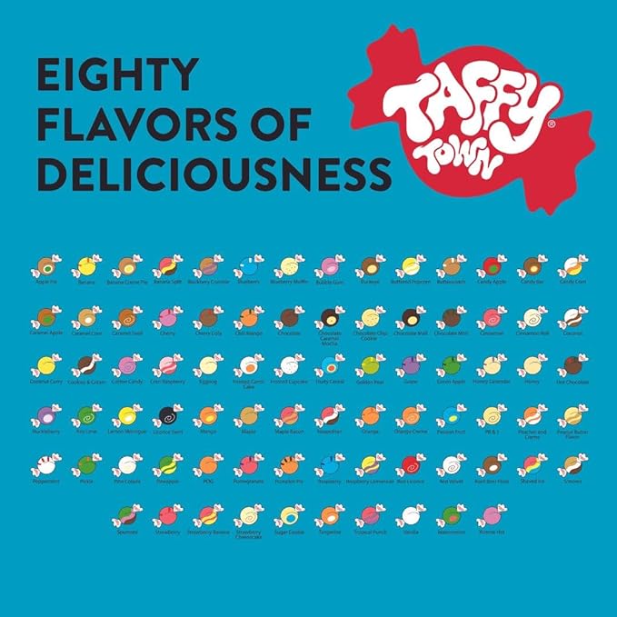 Taffy Town Candies- Tropical | Gourmet Taffy| Nougat-Style Candy| Soft & Delicious| Sumer Snack Treats| Party Good Candies| 5lbs