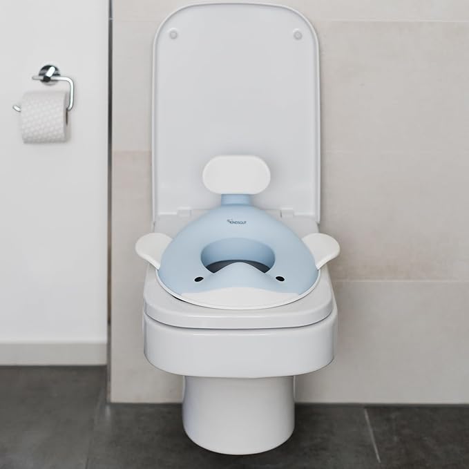 Kindsgut Potty Training Seat in whale design, designed in Germany, suitable for all toilet shapes non-slip toilet seat, Light Blue