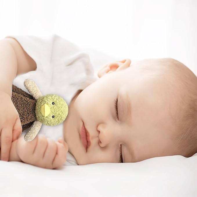 Baby Mallard Duck Soft Stuffed Animal Security Blanket, Plush Green Duck Character Lovey Blanket, Baby Shower/Nursery Gift, Newborn Infant Toddler Snuggle Blankie for Girls Boys, 14 Inches