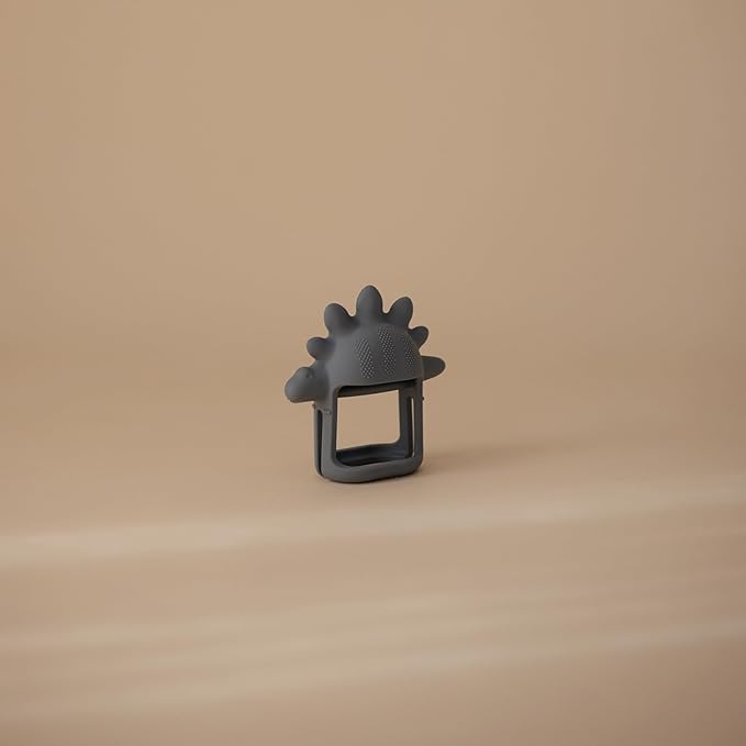 mushie Silicone Baby No-Drop Dino Teether Toy