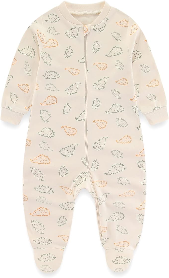 Newborn Baby 2-way Zipper Romper Cotton One-piece Jumsuit 3-pack, 0-24 Months
