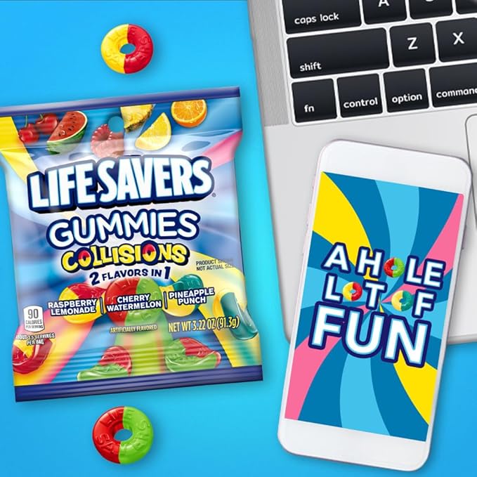 LIFE SAVERS Collisions Gummy Candy, 3.22 oz Bag (Pack of 12)
