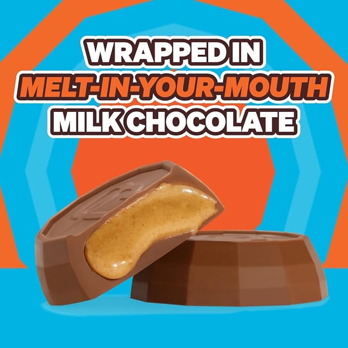 Feastables Mrbeast Peanut Butter Cups, Milk Chocolate & Creamy Peanut Butter Filling, Cups for Adults & Kids, Chocolate Candy for Snacks, Gifts, or Dessert, Made With Fairtrade Cocoa, 2 Pack, 24 Count