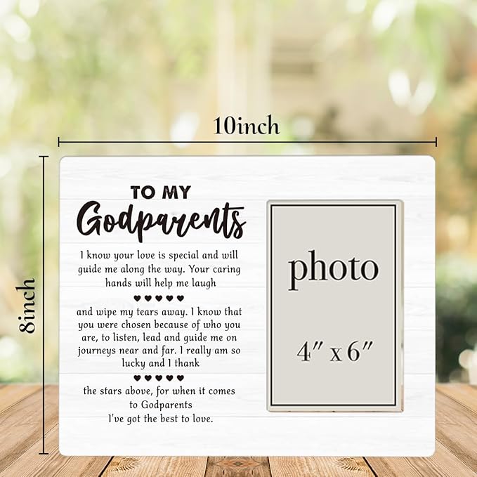 Godparents Gifts for Baptism Picture Frame, Godparent Proposal Gifts, Thank You Gift To My Godparents Photo Frame for 4 x 6 Inch Photo