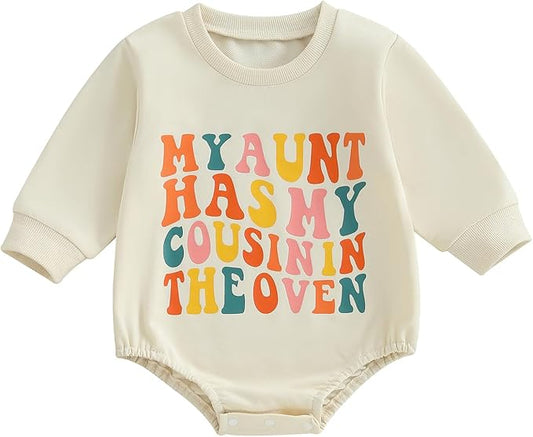 Kupretty Baby Boy Girl Sweatshirt Romper Cute Winter Fall Clothes Siblings Crew Neck Long Sleeve Bubble Infant Bodysuit