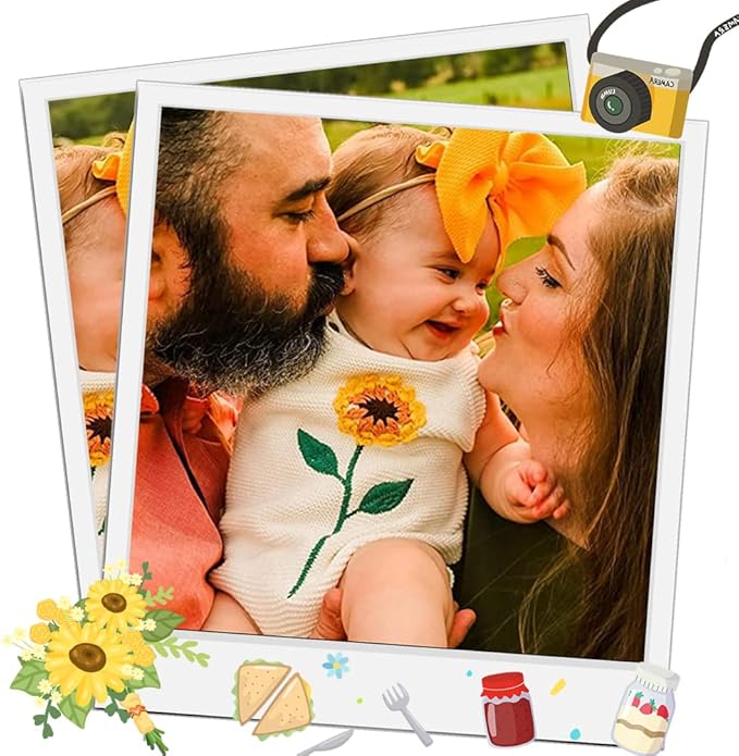 Simplee kids Baby Girls Sunflower Knit Rompers Knit Clothes for Newborn Baby Girls