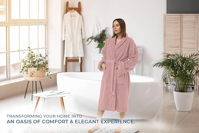 DAN RIVER Premium Cotton Terry Robes for Women and Men, Ultra Soft bathrobe with Adjustable Waist Belt and Pockets Pack of 1