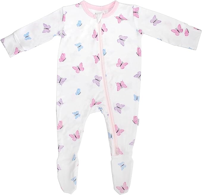 Bamboo Little Soft Baby Footie Pajamas, Baby Clothes, Newborn Sleepers, 95% Viscose and 5% Spandex, 0-24 Months