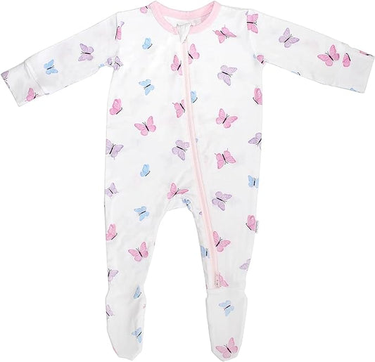 Bamboo Little Soft Baby Footie Pajamas, Baby Clothes, Newborn Sleepers, 95% Viscose and 5% Spandex, 0-24 Months