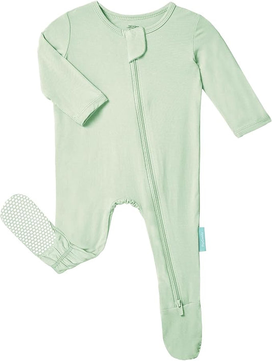 PurComfy Baby Zipper Footie Pajamas, Supersoft Bamboo Rayon Baby Footed Pjs Boy Girl 0-3-6-9-18-24 Month Coverall Sleepers