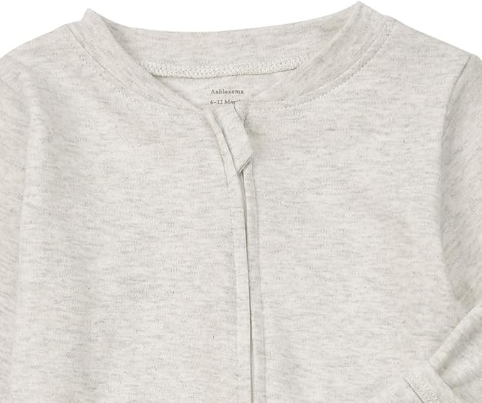 Aablexema Baby Footie Pajamas with Mittens - 3Pcs Infant Footed Sleeper Cotton Sleepwear Outfits