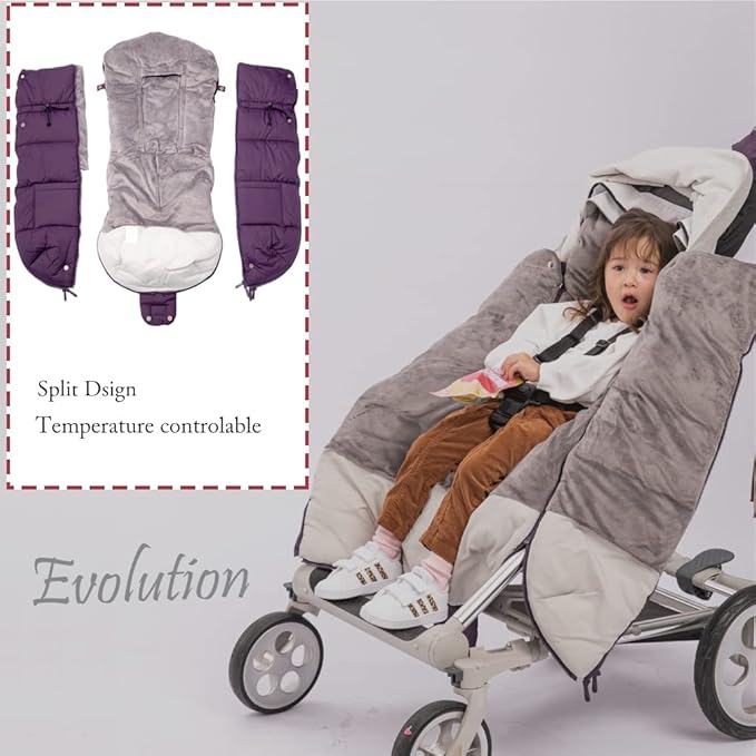 Stroller Footmuff - Universal Winter Thicken Bunting Sleeping Bag, Water Repellent Cover, Shearing Blanket, Fits All Pushchair/Pram/Car Seats with Warm Hand Gloves/Warmmuffs