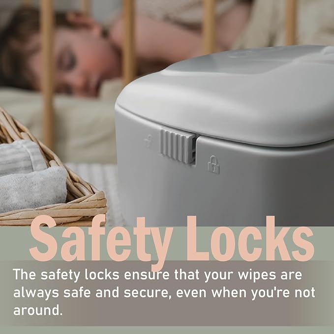 Baby Wet Wipe Warmer and Wet Wipe Dispenser, Advanced Features - 4 Bright Auto Off LED Ample Lights for Nighttime Changes, Dual Heat for Baby's Comfort, Improved Design and Only at Amazon