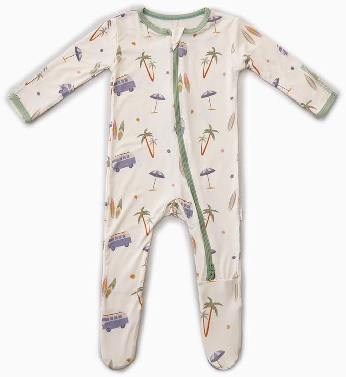 Bamboo Little Soft Baby Footie Pajamas, Baby Clothes, Newborn Sleepers, 95% Viscose and 5% Spandex, 0-24 Months