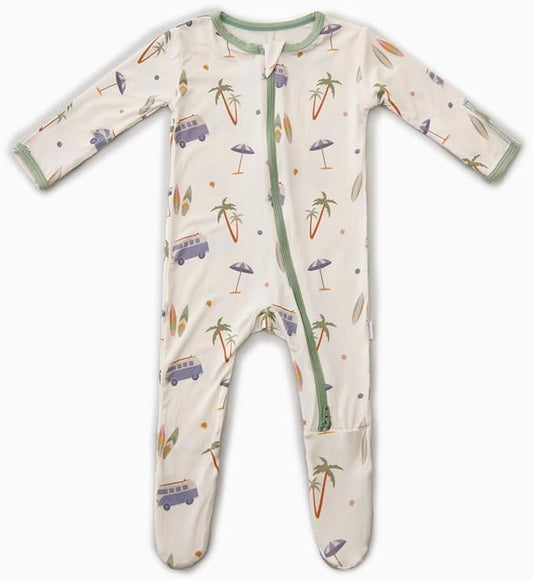 Bamboo Little Soft Baby Footie Pajamas, Baby Clothes, Newborn Sleepers, 95% Viscose and 5% Spandex, 0-24 Months