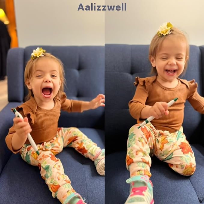 Aalizzwell Preemie Newborn Infant Baby Girls Clothes Ribbed Romper Bodysuit Pants Set Fall Winter Outfits