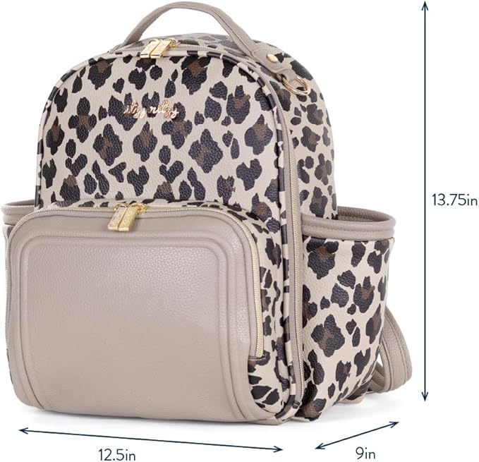 Itzy Ritzy Unisex Baby Mini Plus Diaper Bag, Leopard