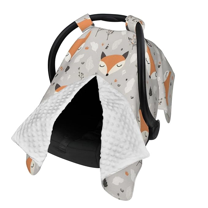KiuLoam Fox Head Baby Car Seat Canopy, Nursing Cover for Mom Breastfeeding Scarf, Infant Car Seat Cover/Multiuse Baby Stroller Covers for Babies Boys Girls