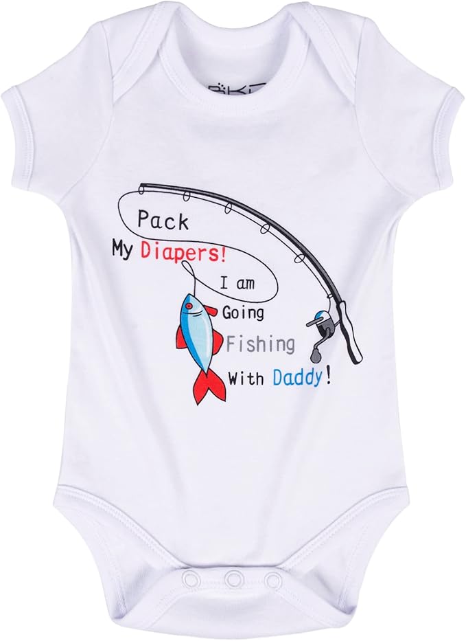 Cnins Funny Baby Bodysuit & Daddy Matching Cotton Outfit for Wild One 1st Birthday, Unisex Newborn Infant Clothes 0-24M