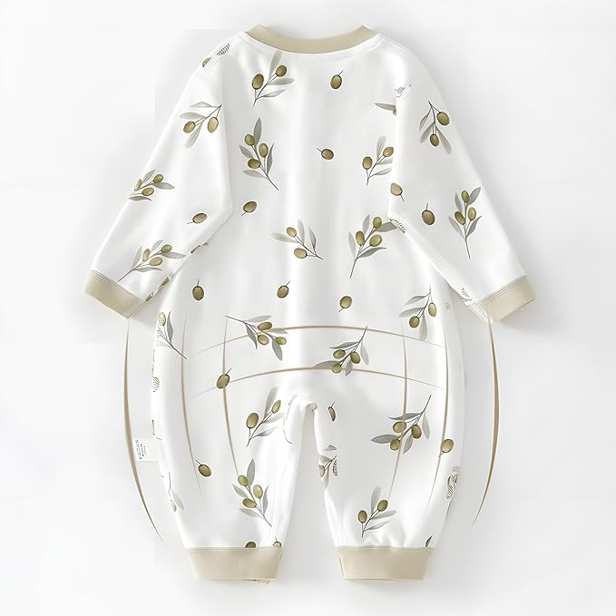 100% Organic Cotton Soft 3-24 Months Unisex Footless Newborn Baby Sleepers Pajamas Romper Boys Girls Long Sleeve