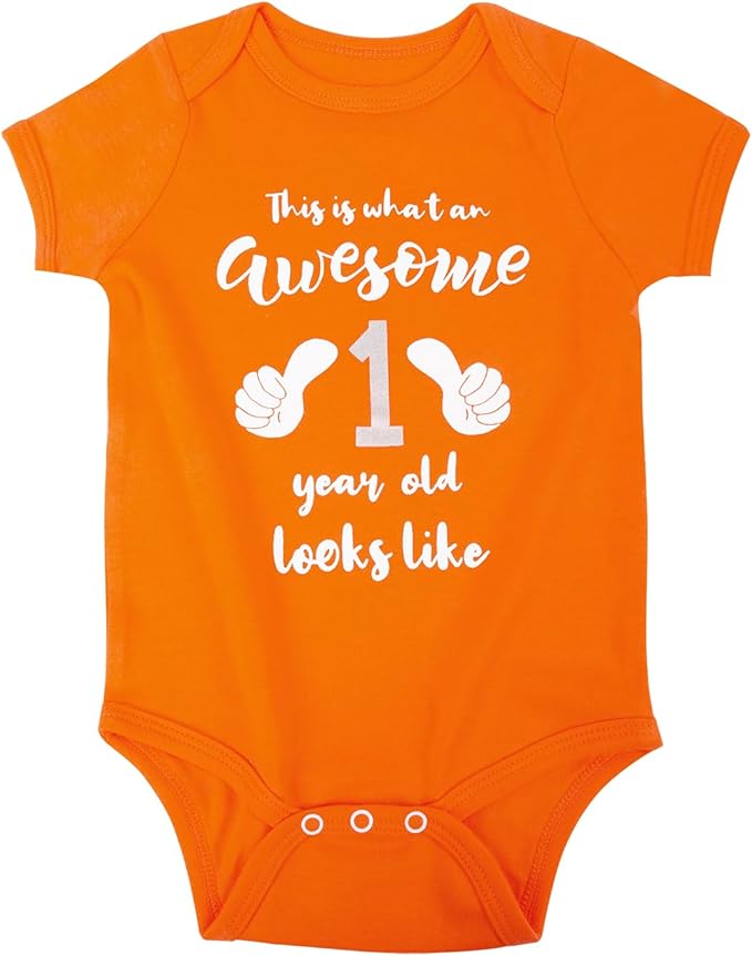 Cnins Funny Baby Bodysuit & Daddy Matching Cotton Outfit for Wild One 1st Birthday, Unisex Newborn Infant Clothes 0-24M