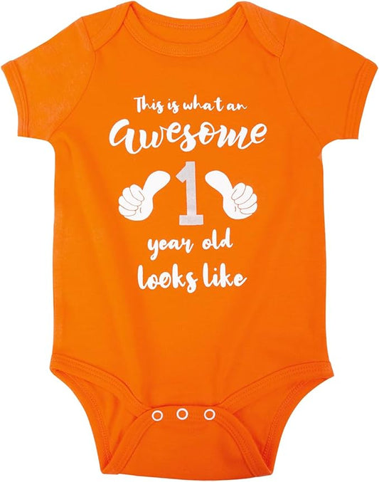 Cnins Funny Baby Bodysuit & Daddy Matching Cotton Outfit for Wild One 1st Birthday, Unisex Newborn Infant Clothes 0-24M