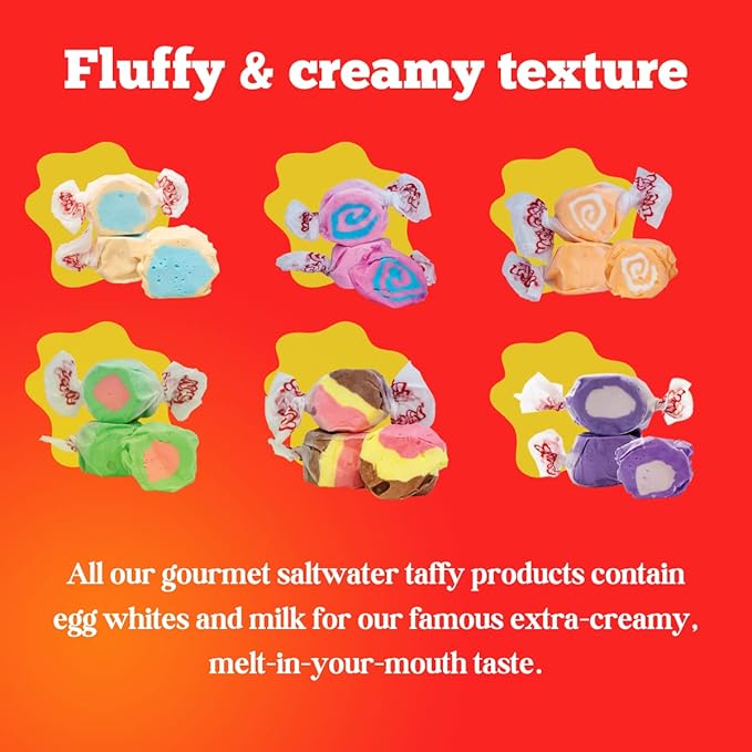Taffy Town Saltwater Taffy- Pumpkin Pie | Gourmet Taffy| Nougat-Style Candy| Soft & Delicious| Sumer Snack Treats| Party Good Candies| 2.5lbs