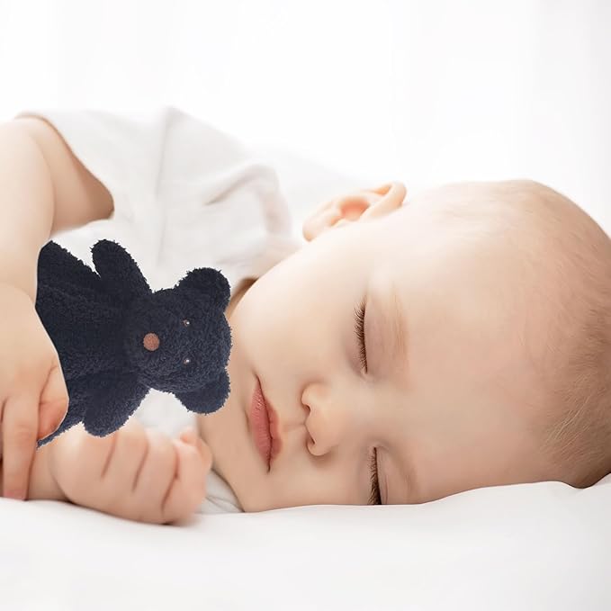 Baby Black Teddy Bear Soft Stuffed Animal Security Blanket, Plush Bear Character Lovey Blanket, Baby Shower/Nursery Gift, Newborn Infant Toddler Snuggle Blankie for Boys Girls, 18 Inches
