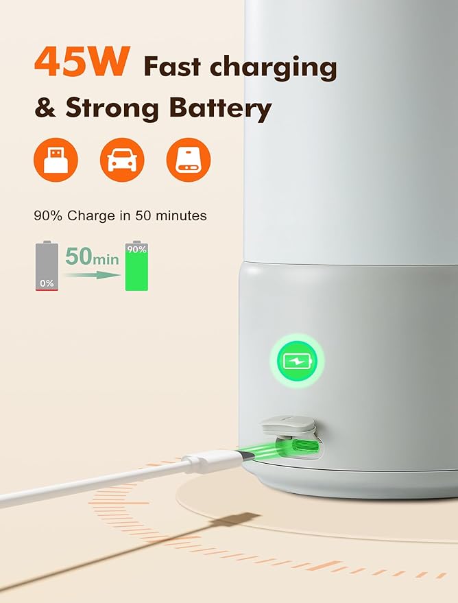 Portable Bottle Warmer for Travel - Baby Bottle Warmer for Breast Milk & Water, Milk Warmer with Fast Heating, 17 Ounces Large Capacity and Long Battery Life for Car Airplane Outdoor (Green)