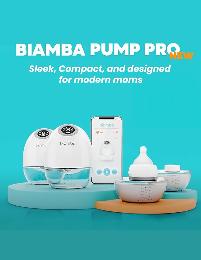 Pump Pro Portable Breast Pump Hands Free - 180mL Capacity Wearable Breastfeeding Pumps with App Control, Electric Hands Free Breast Pumps with 3 Modes, 9 Suction Levels, Slim Design, Double