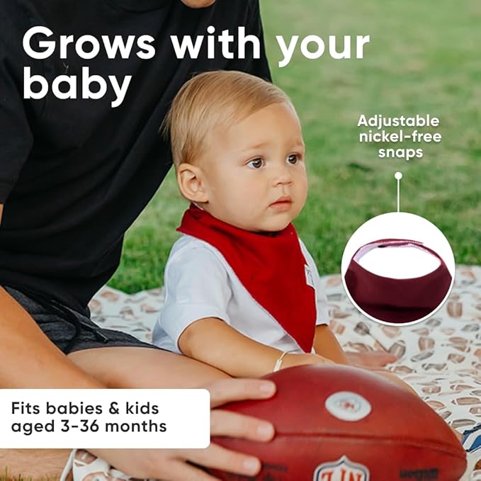 Copper Pearl 4 Pack Soft Cotton Baby Bibs for Drooling and Teething, Absorbent Drool Bibs for Baby Girl and Boy, Adjustable to Fit Newborns to Toddlers, Tons of Styles (Blitz)