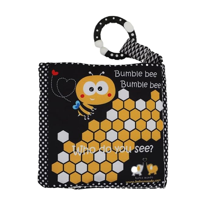 Touch and Feel Cloth Crinkle Books for Babies Infant, Baby Books Toys 0-3-6-12 Months, Christmas Shower Baby Gifts, High Contrast Toys,Teething Teethers, Tummy Time Mirror Toys for Boys and Girls-Owl