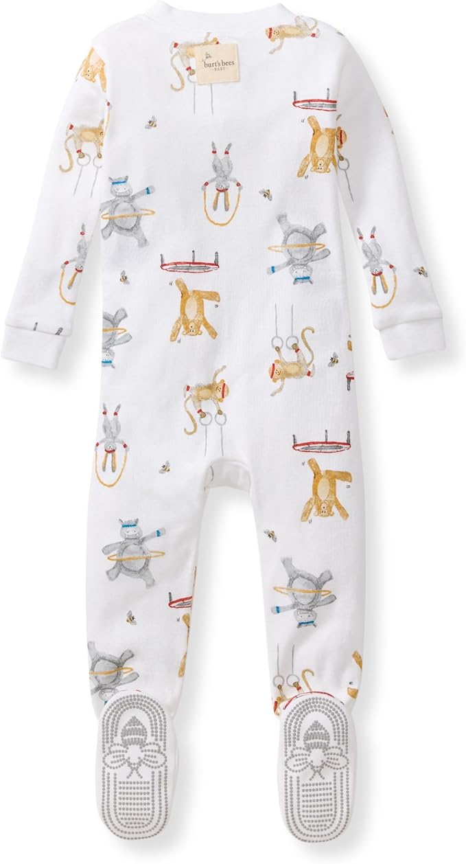 Burt's Bees Baby baby-boys Boys Sleeper Pjs, 100% Organic Cotton, One-piece Footie, Zip Up Jumpsuit, Snug Fit Pajamas