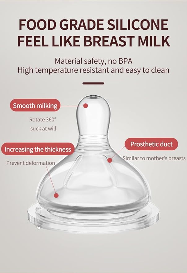 Baby Bottles, Weighted Straw Toddler Milk Bottles with Non-Slip Handle, Size + Variable Fast Flow, 12+ Months, BPA-Free, Pink/2Pack/9oz