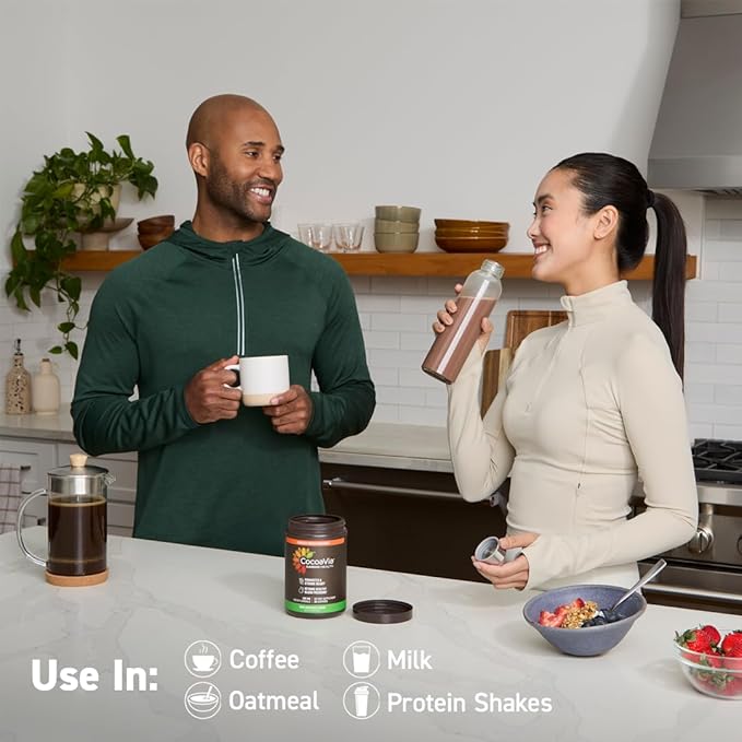 CocoaVia Cardio Health Cocoa Powder, 60 Servings, 500mg Cocoa Flavanols, Support Heart Health, Boost Nitric Oxide, Improve Circulation, Energy, Preworkout, Vegan, Dark Chocolate Cacao