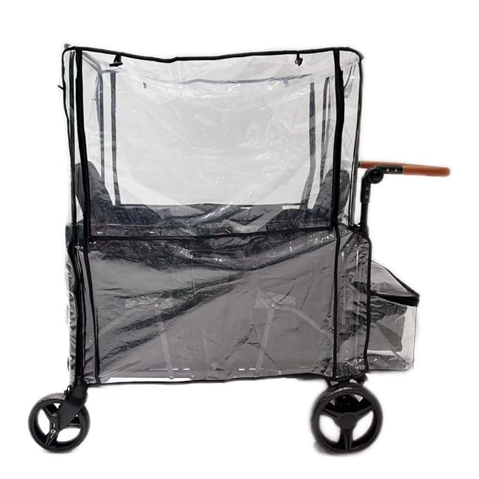 Stroller Rain Cover Compatible with Wonderfold W4 Wagon, 4 Seater Wagon Stroller Rain Cover Waterproof and Windproof(Stroller Wagon Not Included)